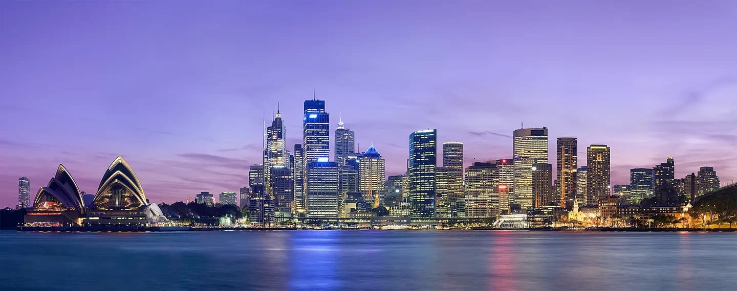 Sydney Opera House and harbour skyline